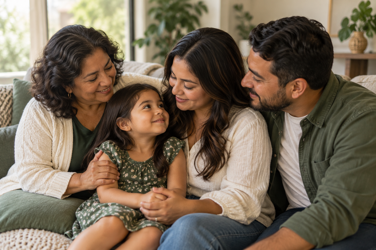 A family supporting one another